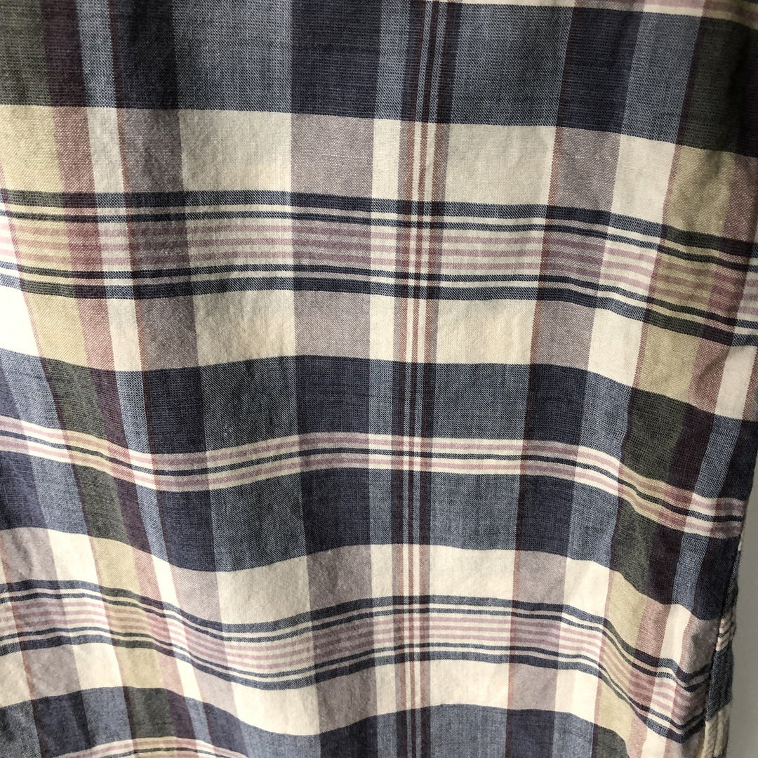 Ralph Lauren POLO RALPH LAUREN CLASSIC FIT Short-Sleeve Button-Down Check Shirt, Men's Size XL (approx.) cotton Beige type Vintage Second Hand