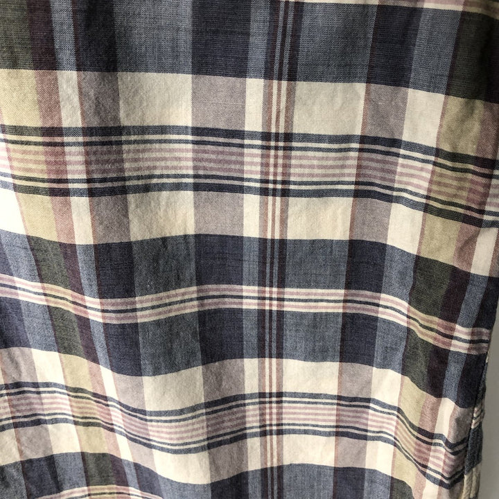 Ralph Lauren POLO RALPH LAUREN CLASSIC FIT Short-Sleeve Button-Down Check Shirt, Men's Size XL (approx.) cotton Beige type Vintage Second Hand