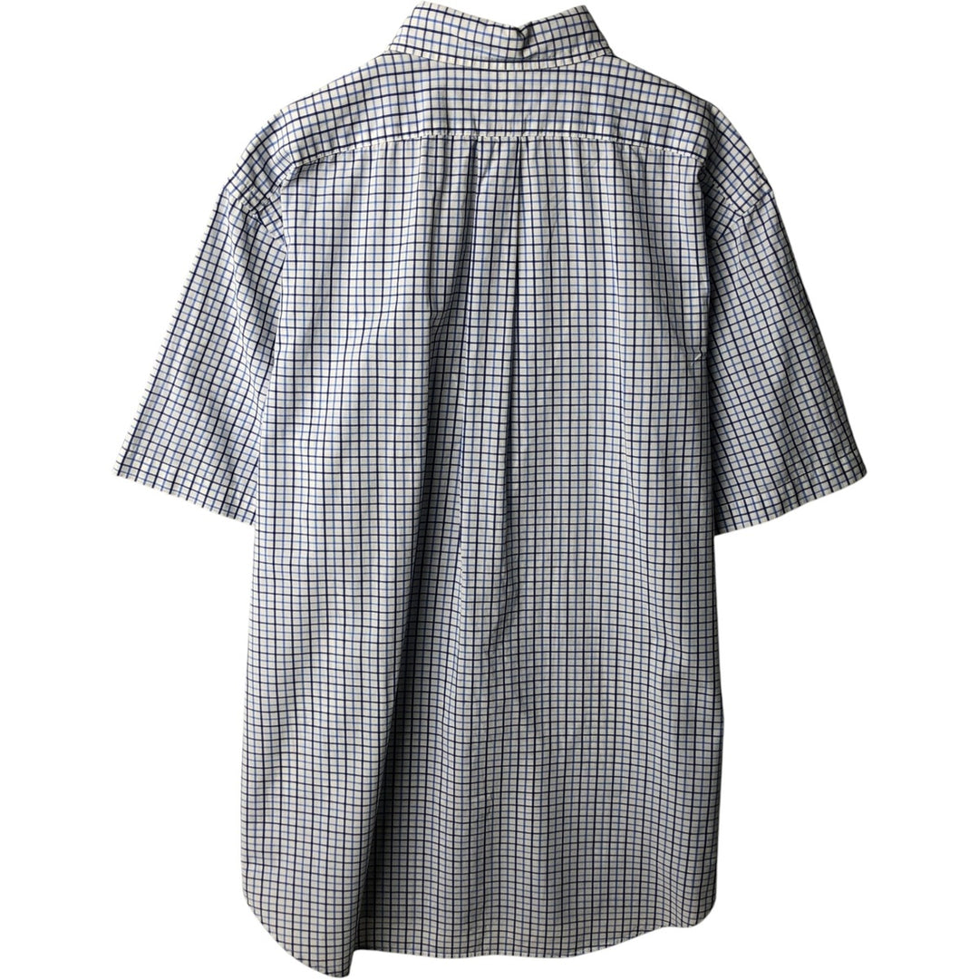 Ralph Lauren Classic Fit Gingham Check Short Sleeve Button Down Check Shirt Men's Size L cotton blue type Vintage Second Hand
