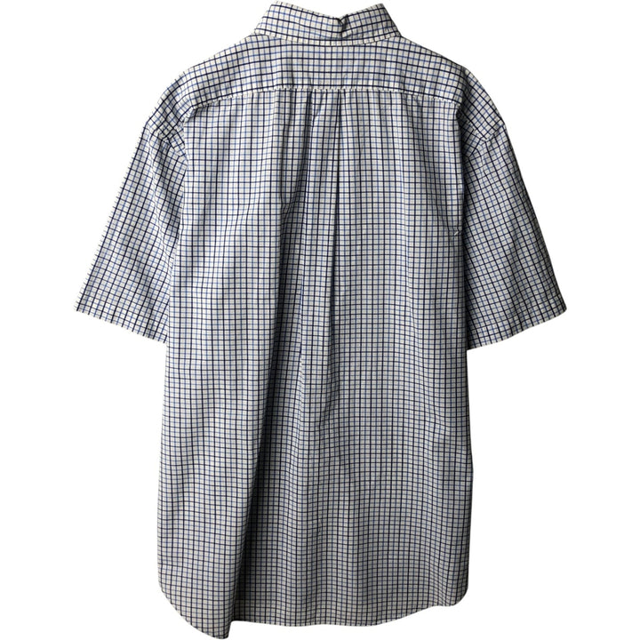 Ralph Lauren Classic Fit Gingham Check Short Sleeve Button Down Check Shirt Men's Size L cotton blue type Vintage Second Hand