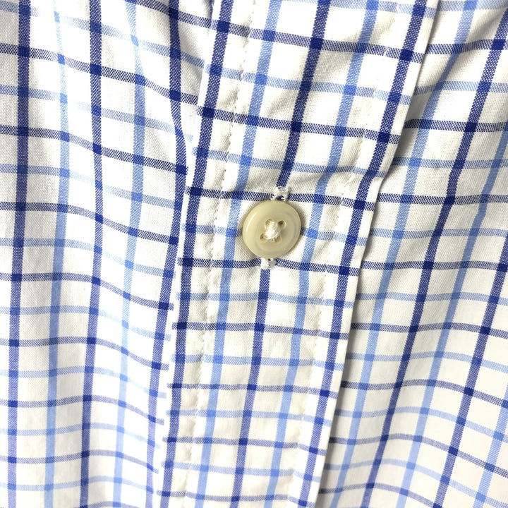 Ralph Lauren Classic Fit Gingham Check Short Sleeve Button Down Check Shirt Men's Size L cotton blue type Vintage Second Hand