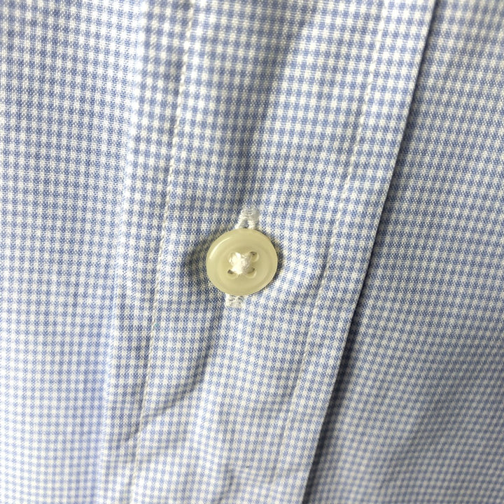 Ralph Lauren BLAKE short sleeve button down check shirt, men's size L cotton Blue type light blue Vintage Second Hand