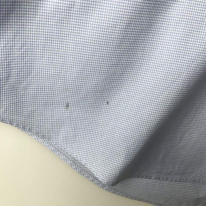 Ralph Lauren BLAKE short sleeve button down check shirt, men's size L cotton Blue type light blue Vintage Second Hand