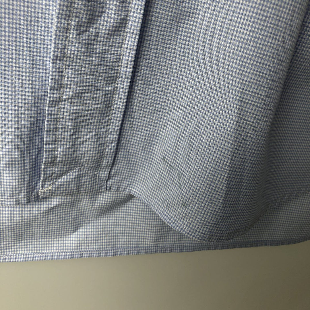 Ralph Lauren BLAKE short sleeve button down check shirt, men's size L cotton Blue type light blue Vintage Second Hand