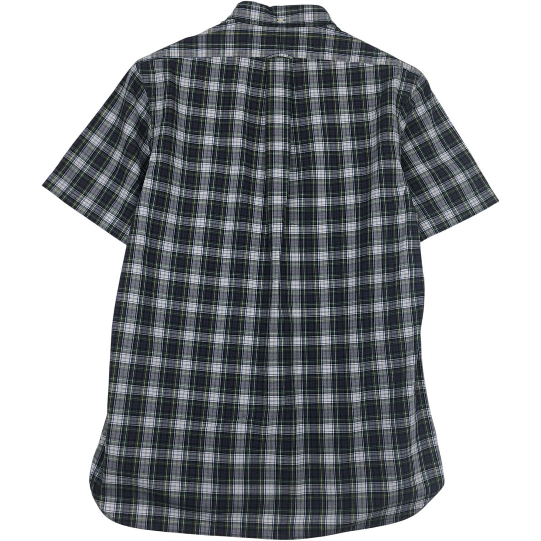 Ralph Lauren CUSTOM FIT short sleeve button down check shirt men's M size unclear navy blue type Vintage Second Hand