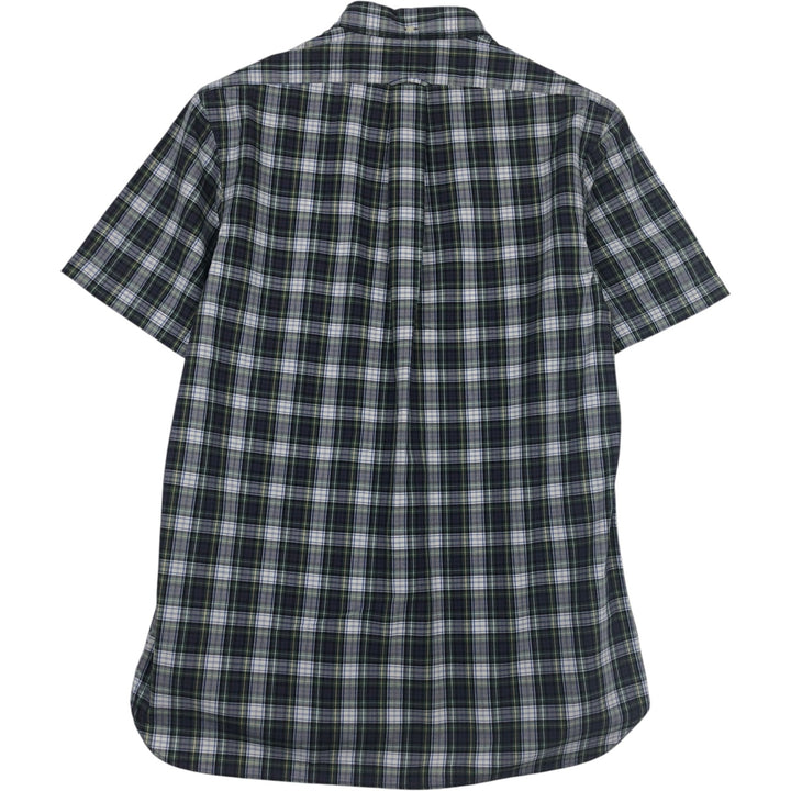 Ralph Lauren CUSTOM FIT short sleeve button down check shirt men's M size unclear navy blue type Vintage Second Hand