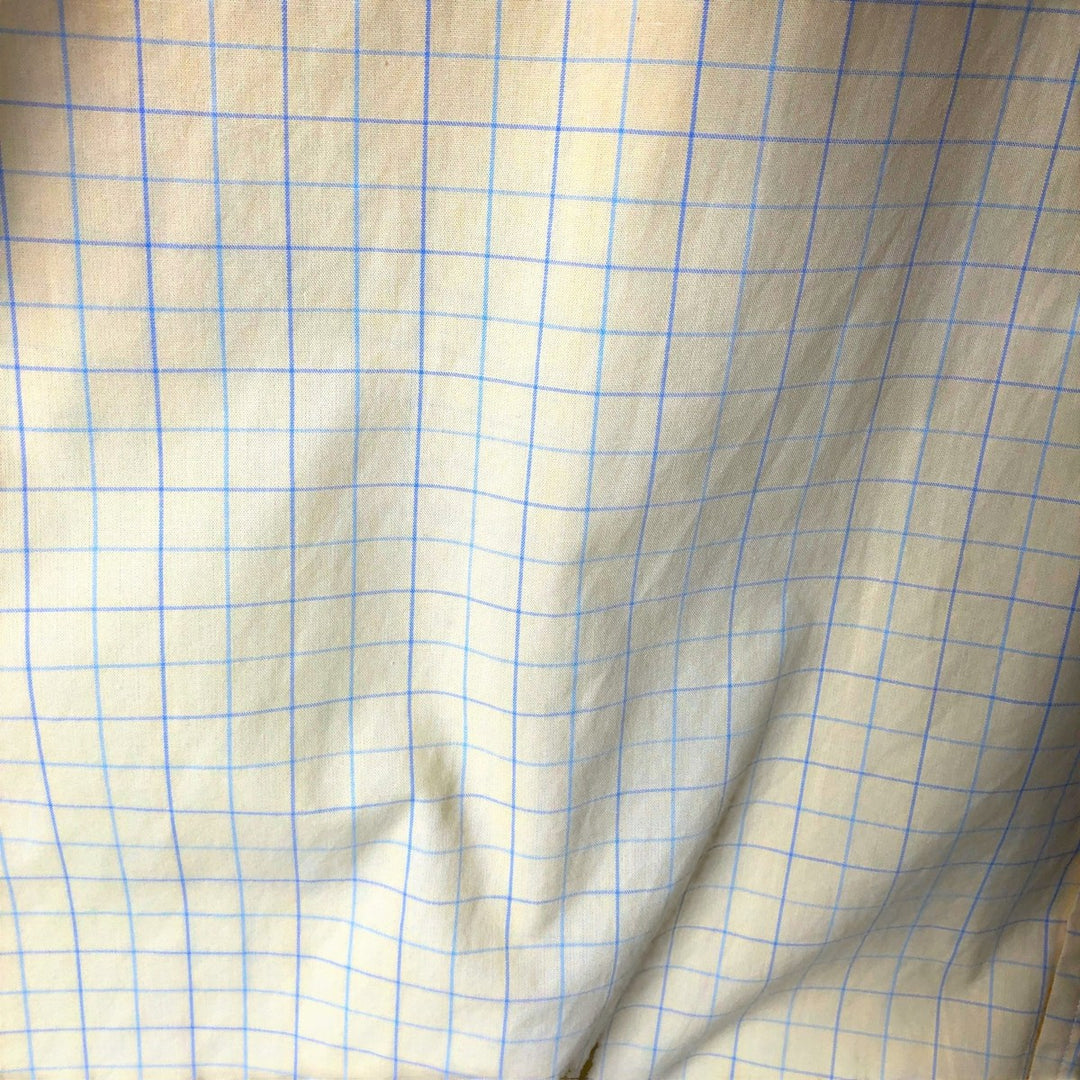 Ralph Lauren POLO by Ralph Lauren YARMOUTH Short-Sleeve Button-Down Check Shirt, Men's Size L (approx.) cotton yellow type Vintage Second Hand