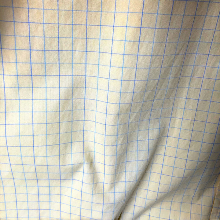 Ralph Lauren POLO by Ralph Lauren YARMOUTH Short-Sleeve Button-Down Check Shirt, Men's Size L (approx.) cotton yellow type Vintage Second Hand