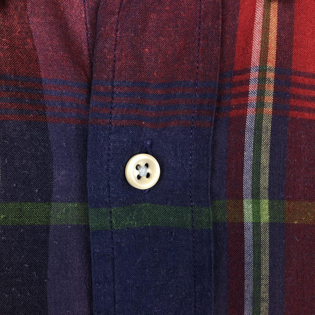 Ralph Lauren BLAKE short sleeve button down check shirt, men's size M cotton Purple type red-purple Vintage Second Hand