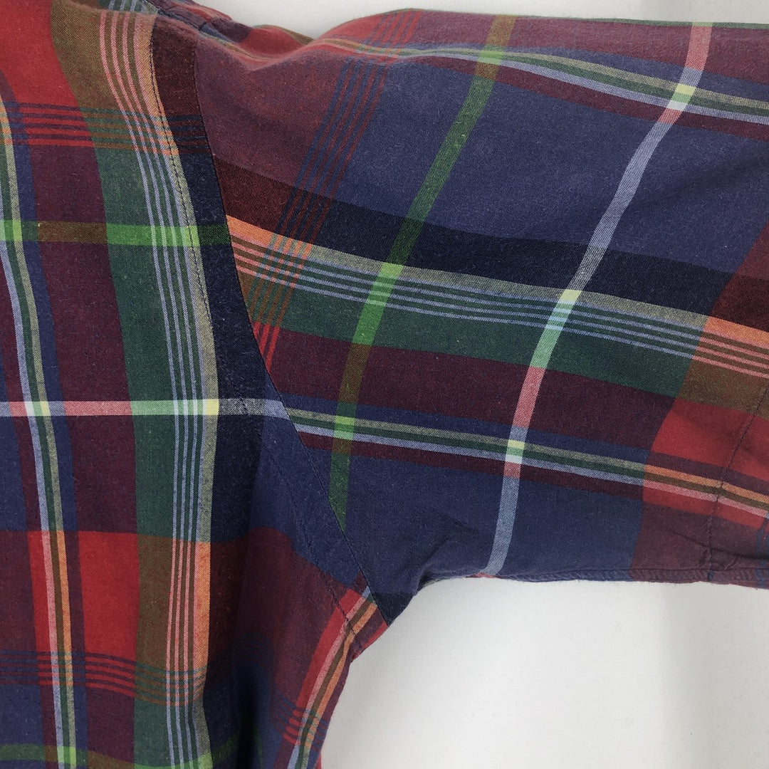 Ralph Lauren BLAKE short sleeve button down check shirt, men's size M cotton Purple type red-purple Vintage Second Hand