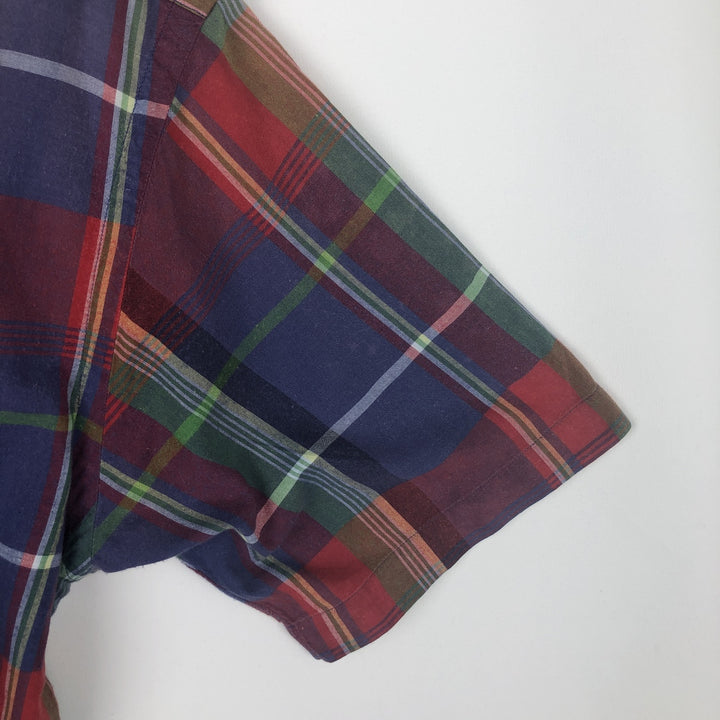 Ralph Lauren BLAKE short sleeve button down check shirt, men's size M cotton Purple type red-purple Vintage Second Hand