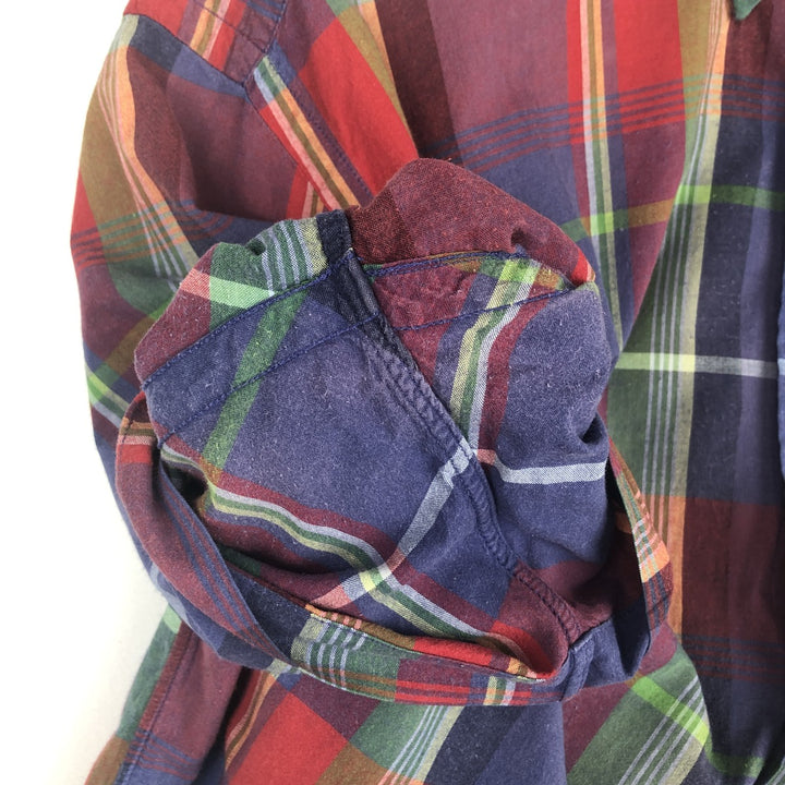 Ralph Lauren BLAKE short sleeve button down check shirt, men's size M cotton Purple type red-purple Vintage Second Hand