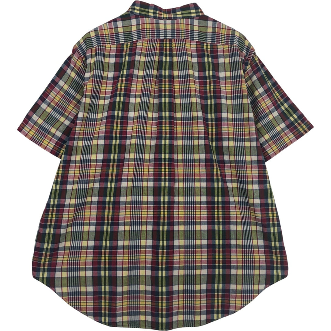 Ralph Lauren Classic Fit short sleeve button down check shirt for men, size XXL cotton yellow type Vintage Second Hand