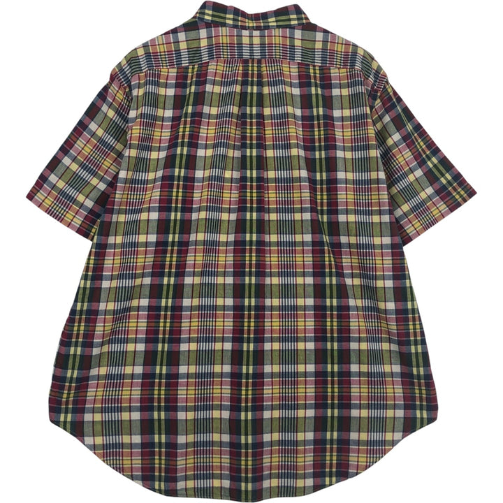 Ralph Lauren Classic Fit short sleeve button down check shirt for men, size XXL cotton yellow type Vintage Second Hand