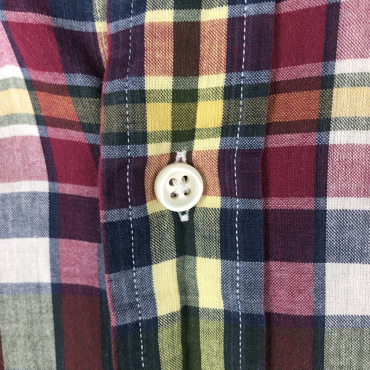Ralph Lauren Classic Fit short sleeve button down check shirt for men, size XXL cotton yellow type Vintage Second Hand