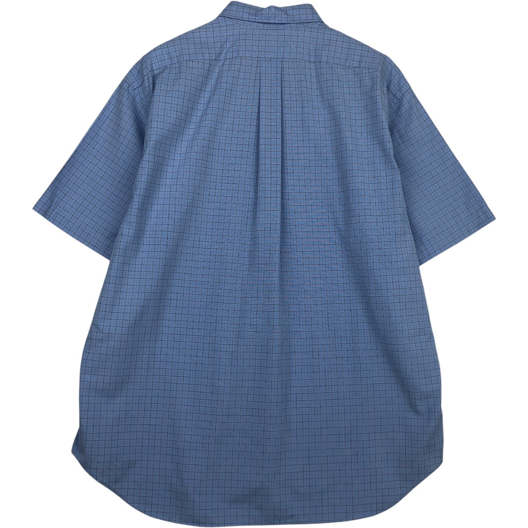 Ralph Lauren BLAKE short sleeve button down check shirt men's XL size cotton Blue type light blue Vintage Second Hand