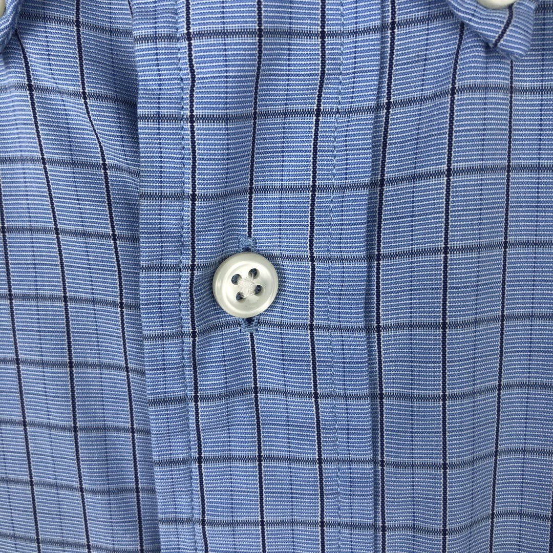 Ralph Lauren BLAKE short sleeve button down check shirt men's XL size cotton Blue type light blue Vintage Second Hand