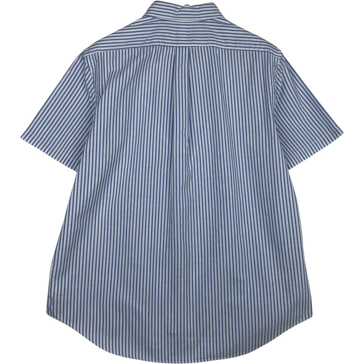 Ralph Lauren Classic Fit short sleeve button down striped shirt, men's size L cotton Blue type light blue Vintage Second Hand