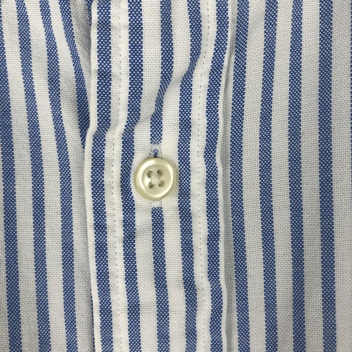 Ralph Lauren Classic Fit short sleeve button down striped shirt, men's size L cotton Blue type light blue Vintage Second Hand