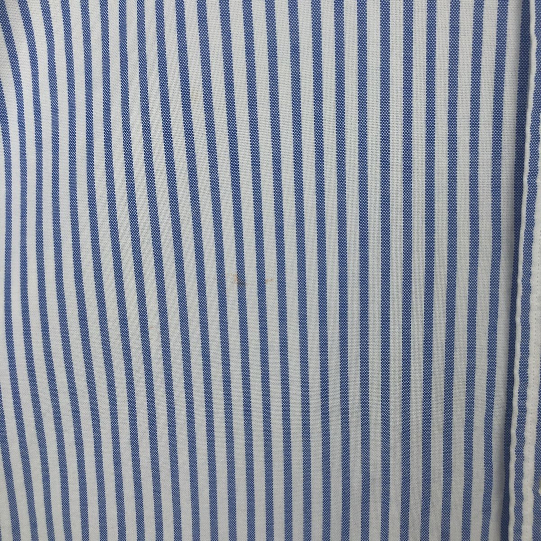 Ralph Lauren Classic Fit short sleeve button down striped shirt, men's size L cotton Blue type light blue Vintage Second Hand
