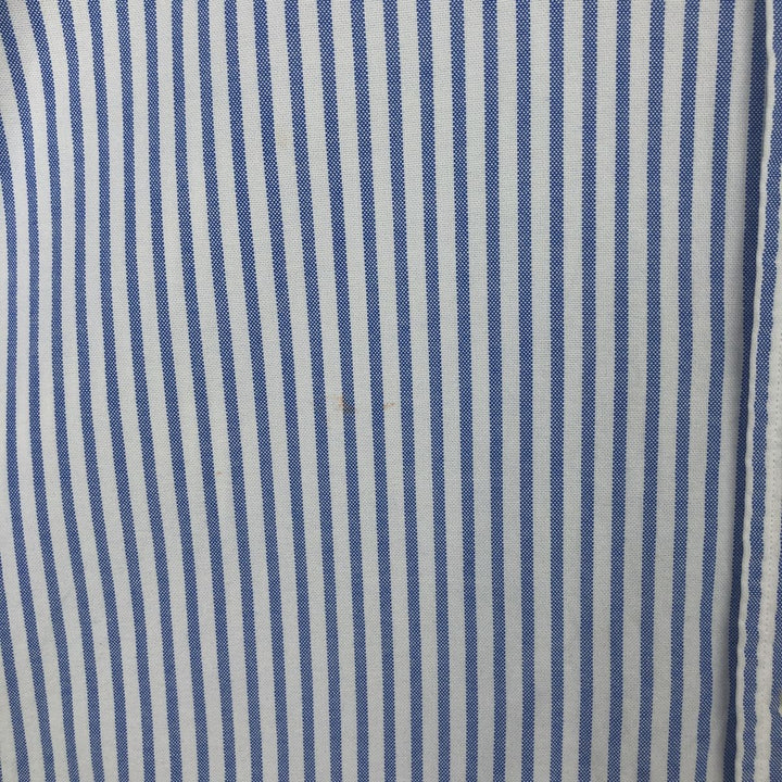 Ralph Lauren Classic Fit short sleeve button down striped shirt, men's size L cotton Blue type light blue Vintage Second Hand