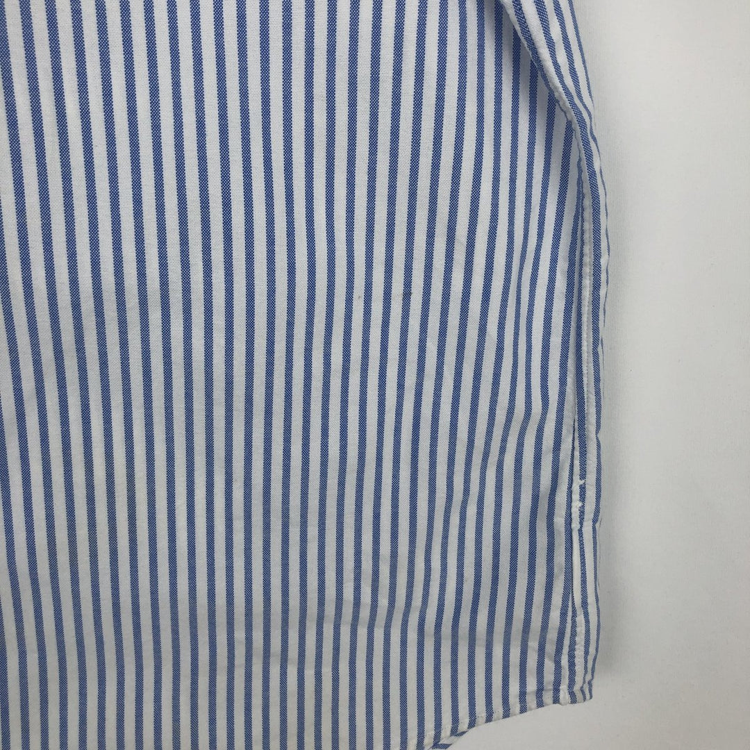 Ralph Lauren Classic Fit short sleeve button down striped shirt, men's size L cotton Blue type light blue Vintage Second Hand