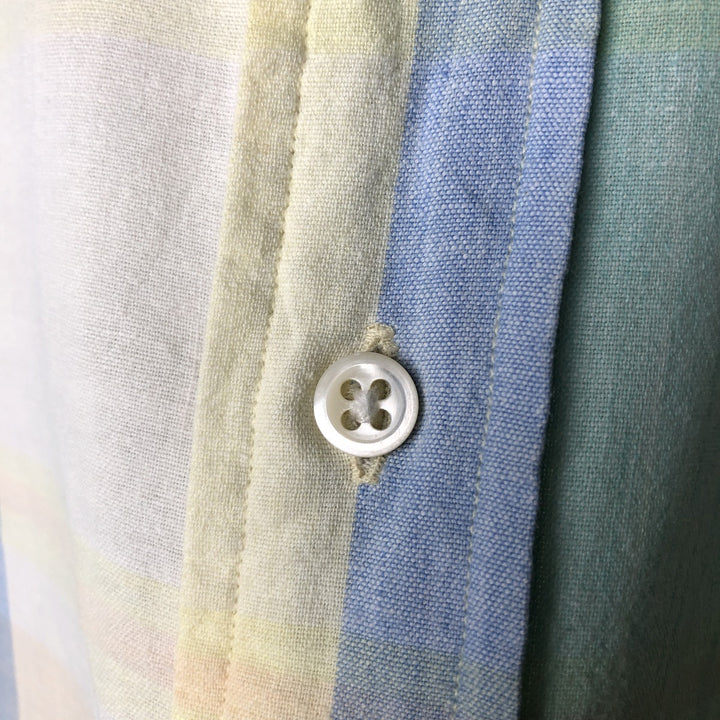 Ralph Lauren Madras Check Short Sleeve Button Down Check Shirt Men's XL cotton green type Vintage Second Hand