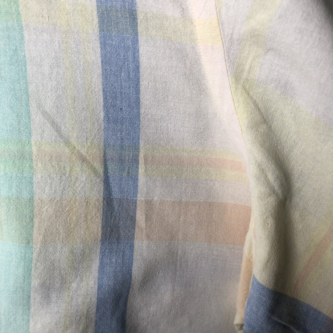 Ralph Lauren Madras Check Short Sleeve Button Down Check Shirt Men's XL cotton green type Vintage Second Hand