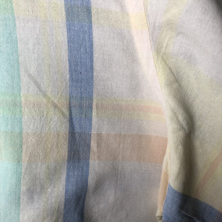 Ralph Lauren Madras Check Short Sleeve Button Down Check Shirt Men's XL cotton green type Vintage Second Hand