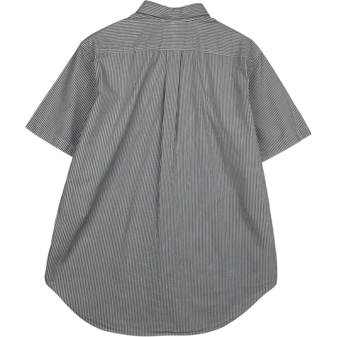 Ralph Lauren Classic Fit short sleeve button down striped shirt, men's size L cotton gray type Vintage Second Hand