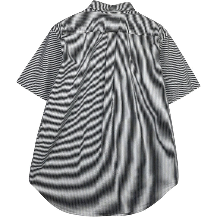 Ralph Lauren Classic Fit short sleeve button down striped shirt, men's size L cotton gray type Vintage Second Hand