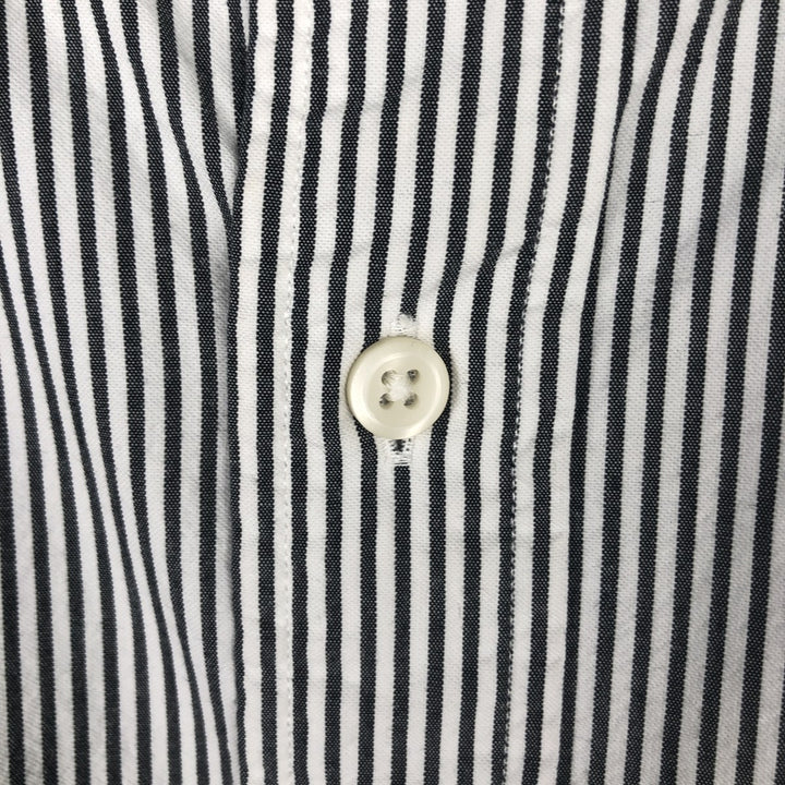 Ralph Lauren Classic Fit short sleeve button down striped shirt, men's size L cotton gray type Vintage Second Hand