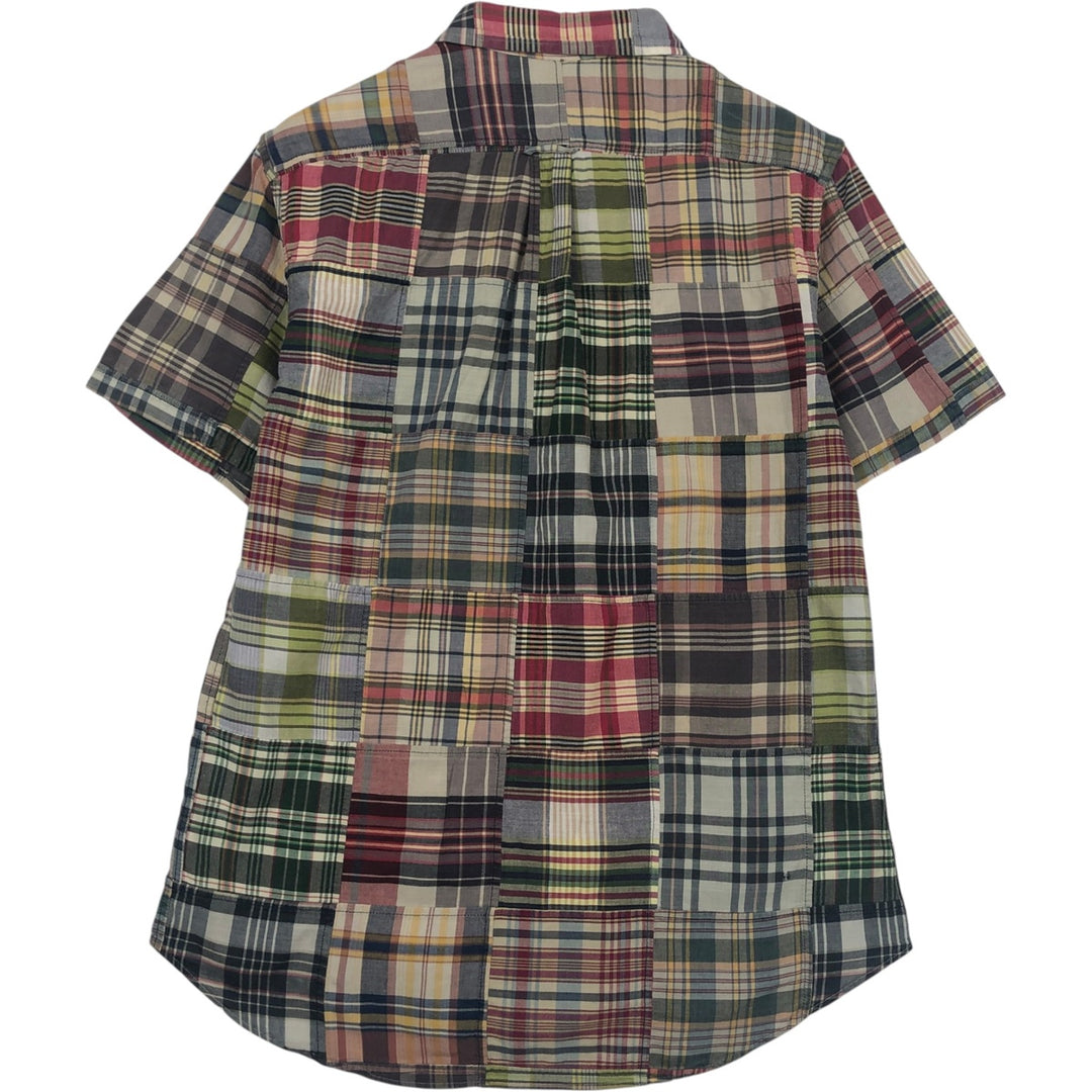 Ralph Lauren patchwork short-sleeved button-down check shirt, men's size M (approx.) cotton multicolor Vintage Second Hand