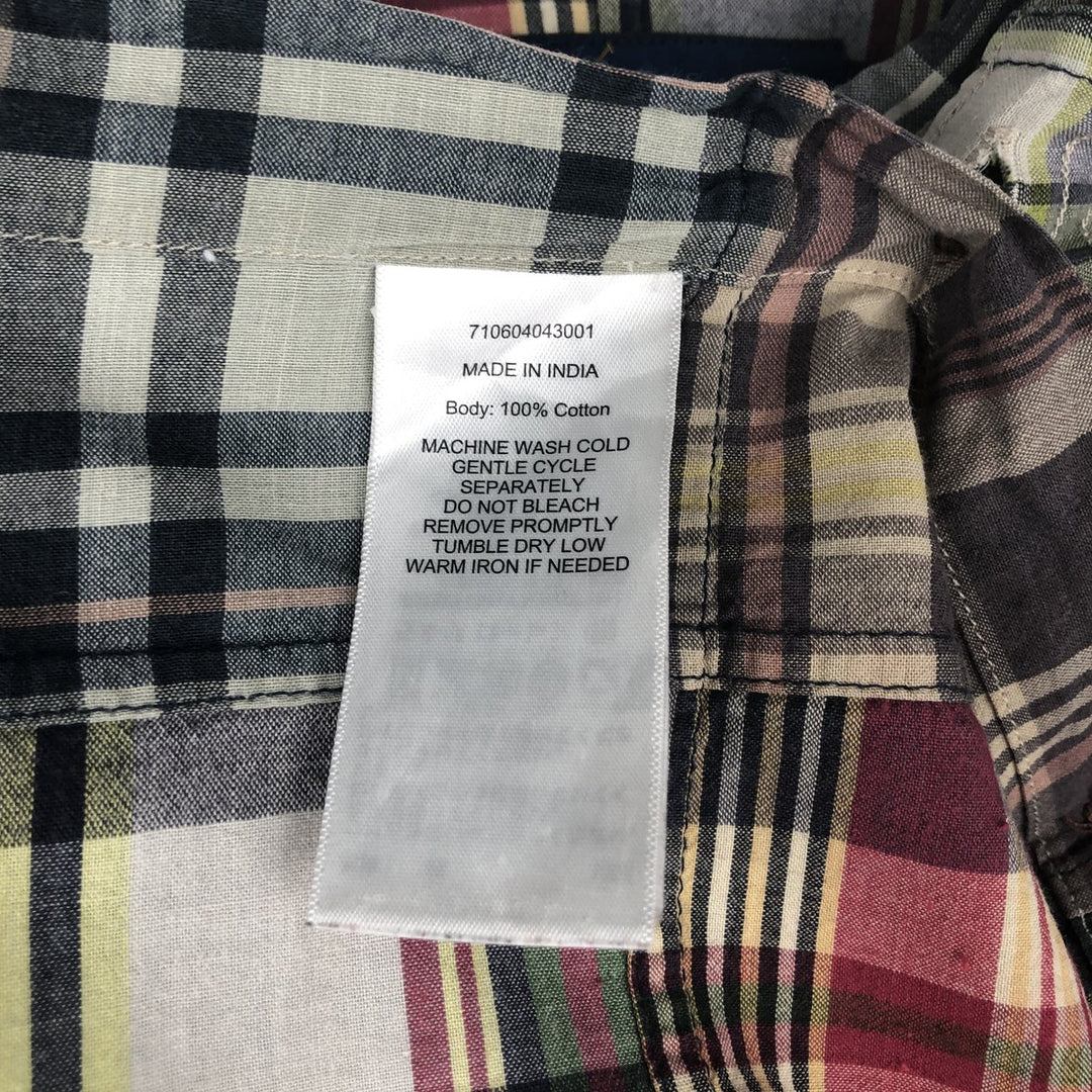 Ralph Lauren patchwork short-sleeved button-down check shirt, men's size M (approx.) cotton multicolor Vintage Second Hand