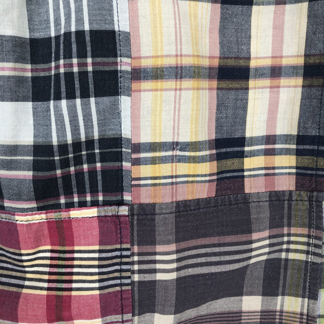 Ralph Lauren patchwork short-sleeved button-down check shirt, men's size M (approx.) cotton multicolor Vintage Second Hand