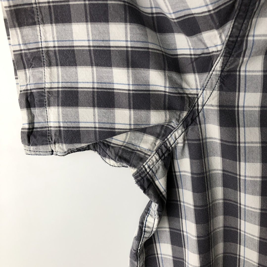Carhartt Relaxed Fit Short-Sleeve Button-Down Work Check Shirt, Men's Size XXL (approx.) cotton gray type Vintage Second Hand