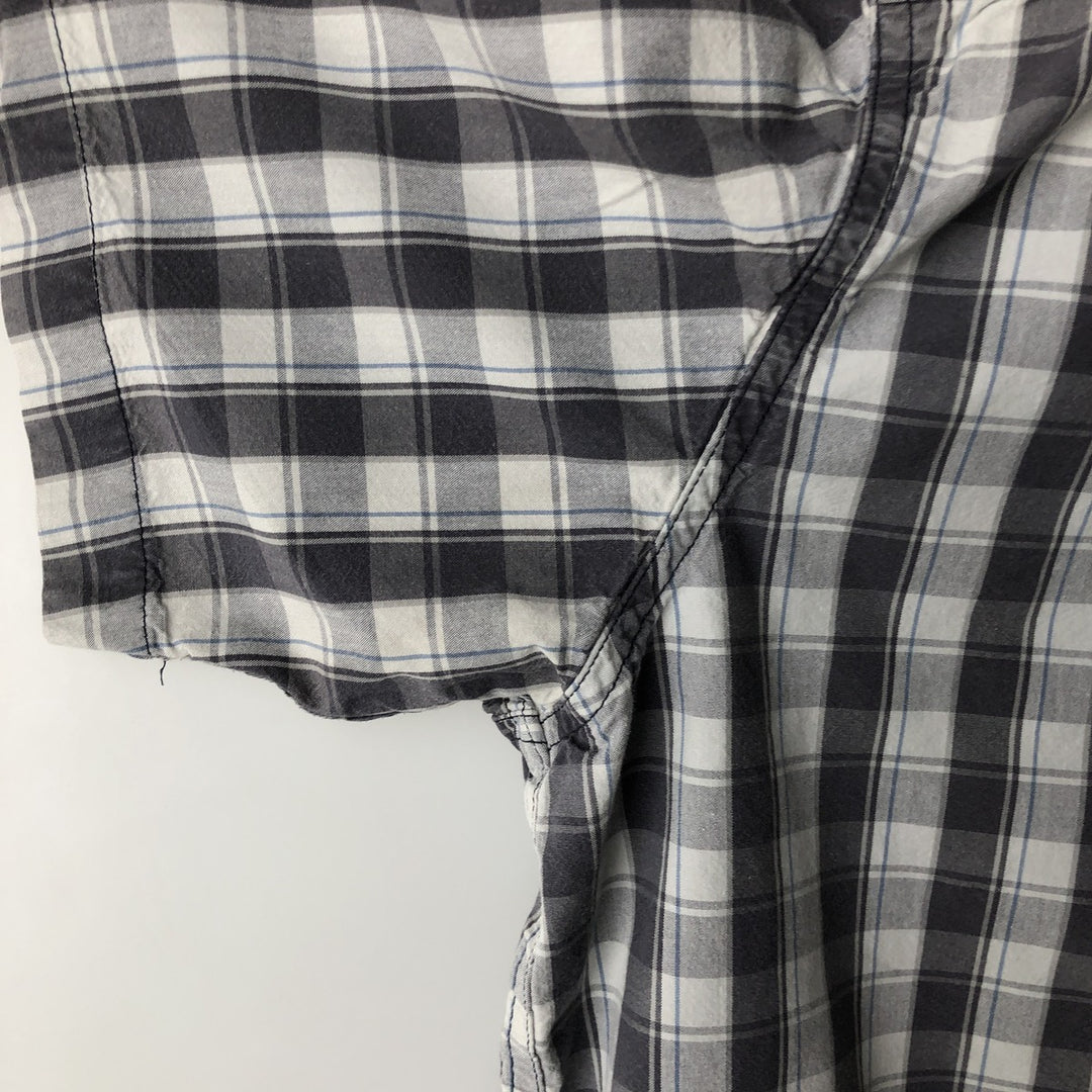 Carhartt Relaxed Fit Short-Sleeve Button-Down Work Check Shirt, Men's Size XXL (approx.) cotton gray type Vintage Second Hand