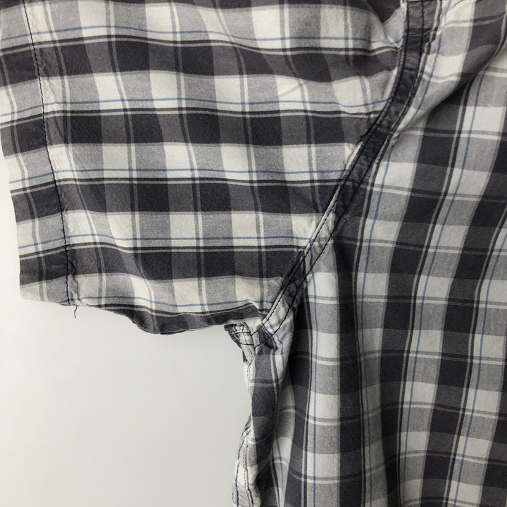 Carhartt Relaxed Fit Short-Sleeve Button-Down Work Check Shirt, Men's Size XXL (approx.) cotton gray type Vintage Second Hand