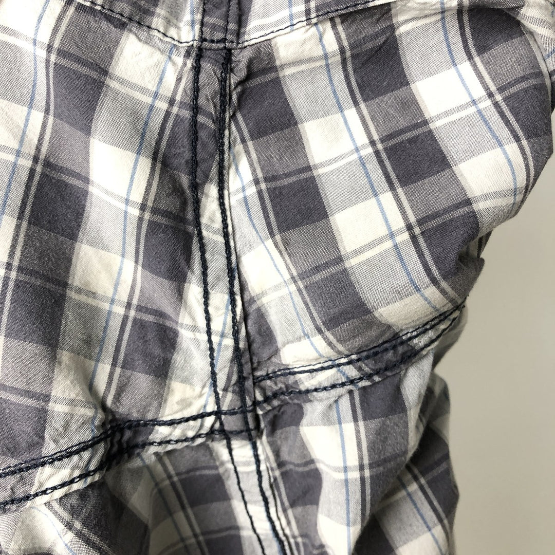 Carhartt Relaxed Fit Short-Sleeve Button-Down Work Check Shirt, Men's Size XXL (approx.) cotton gray type Vintage Second Hand