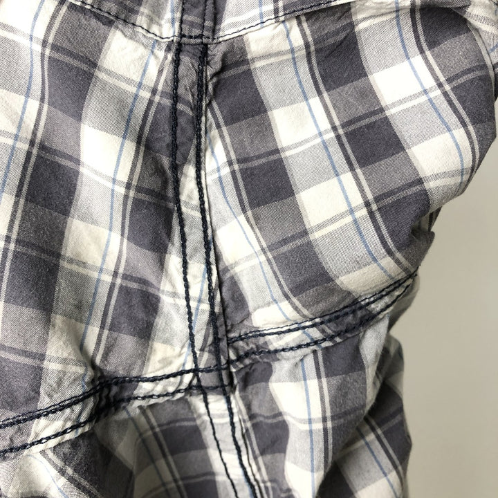 Carhartt Relaxed Fit Short-Sleeve Button-Down Work Check Shirt, Men's Size XXL (approx.) cotton gray type Vintage Second Hand