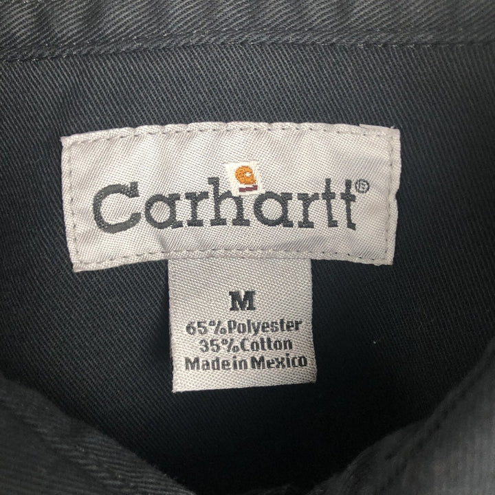Carhartt short sleeve work shirt, men's size M polyester black type Vintage Second Hand