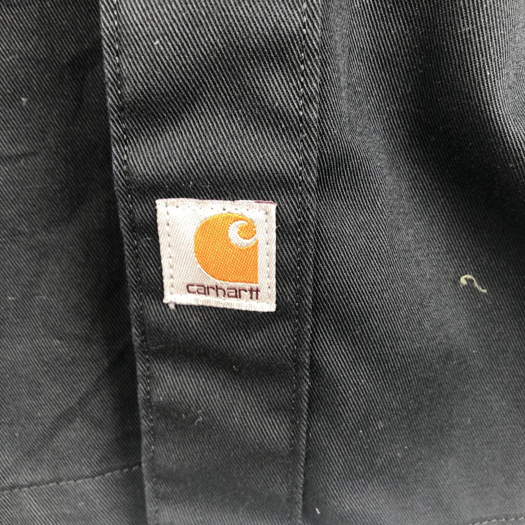 Carhartt short sleeve work shirt, men's size M polyester black type Vintage Second Hand