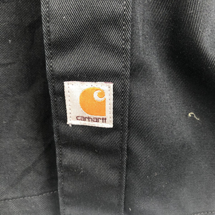 Carhartt short sleeve work shirt, men's size M polyester black type Vintage Second Hand