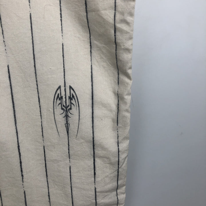 Harley-Davidson Stripe Pattern Short-Sleeve Work Shirt, Boxy Shirt, Men's Size XXL (approx.) cotton unbleached Vintage Second Hand