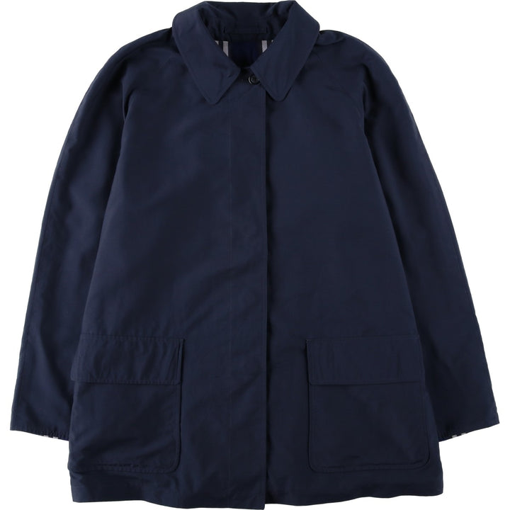 Burberry's Balmacaan Coat, Made in England, Women's Size L polyester navy blue type Vintage Second Hand