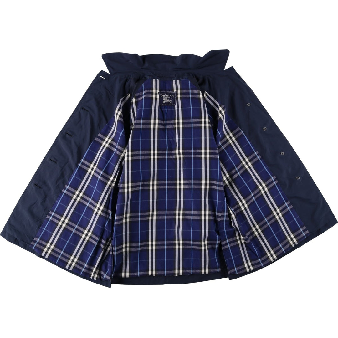 Burberry's Balmacaan Coat, Made in England, Women's Size L polyester navy blue type Vintage Second Hand