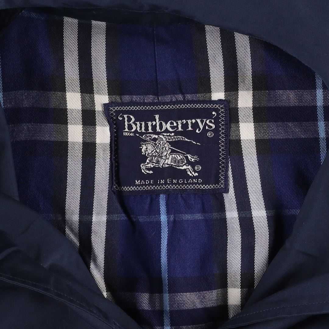 Burberry's Balmacaan Coat, Made in England, Women's Size L polyester navy blue type Vintage Second Hand