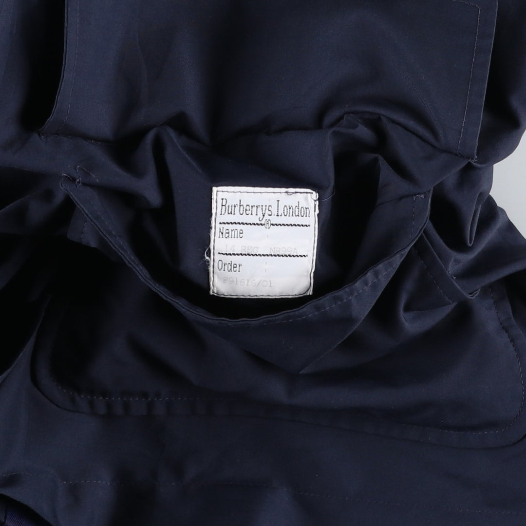 Burberry's Balmacaan Coat, Made in England, Women's Size L polyester navy blue type Vintage Second Hand