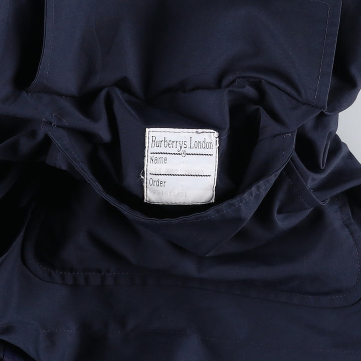 Burberry's Balmacaan Coat, Made in England, Women's Size L polyester navy blue type Vintage Second Hand