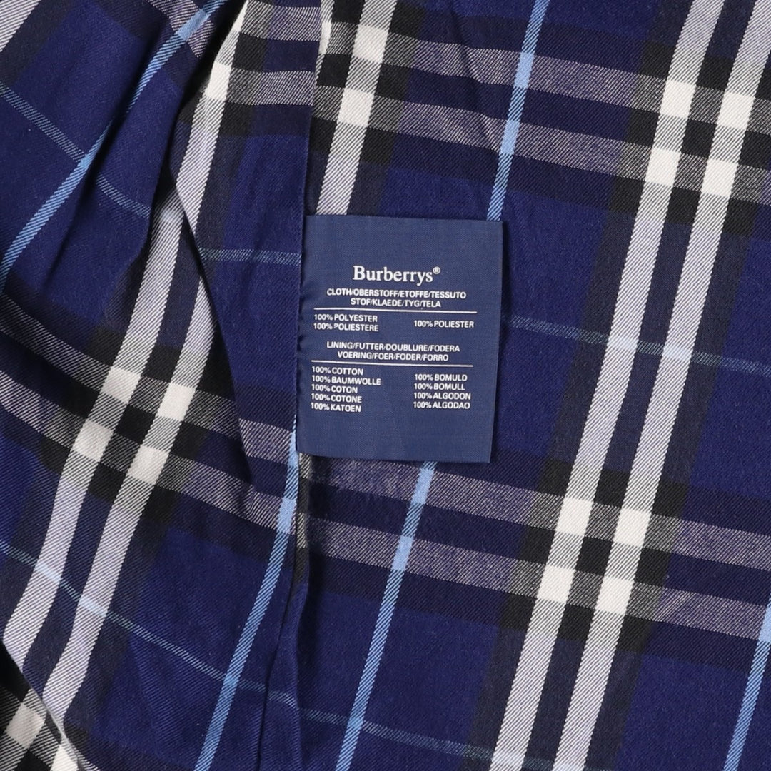 Burberry's Balmacaan Coat, Made in England, Women's Size L polyester navy blue type Vintage Second Hand